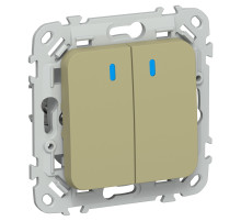 FLITE Выключ. 2-кл. с инд. 10А ВС12-1-1-ФлО ол. IEK