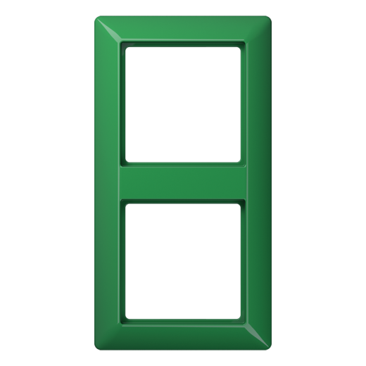 Рамка 2-кратная для вертикальной и горизонтальной установки, термопласт, зеленая