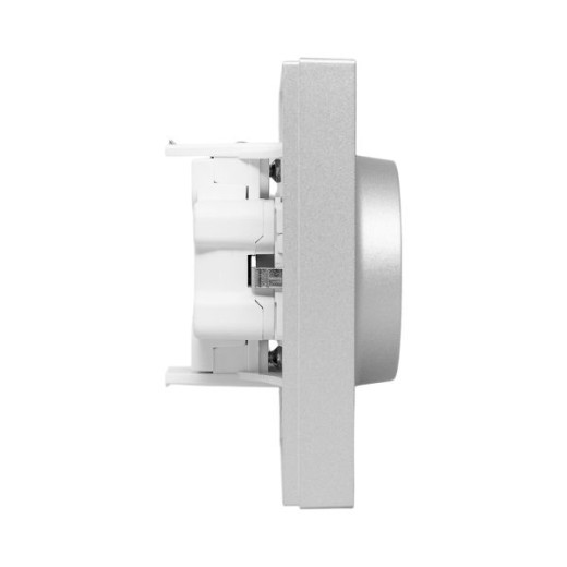 Механизм розетки двойной, 16А, с заземлением, со шторками, с рамкой, алюминий Эпика EKF