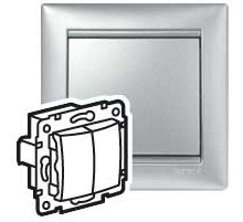 Legrand DIY Valena Алюм Переключатель 2-х клавишный.