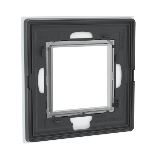 Рамка из натурального стекла 1 пост (2 мод.), Avanti, светло-серая