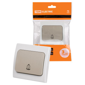 TDM Кнопка звонковая скрытой установки IP54 6A серая 