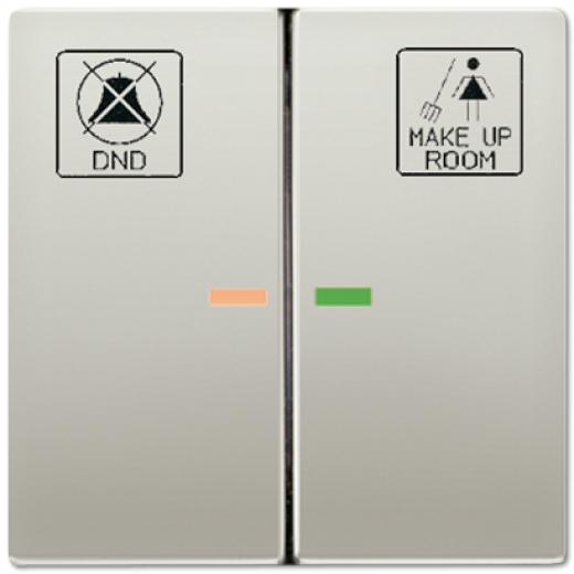 Клавиши для сдвоенного выключателя с подсветкой; благородная сталь