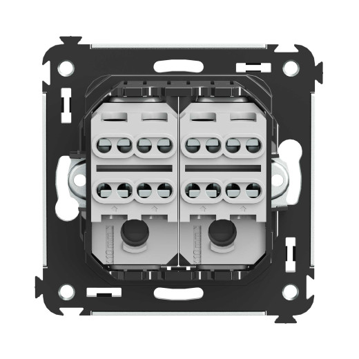 Инвертор двухклавишный в стену, Avanti, черный матовый