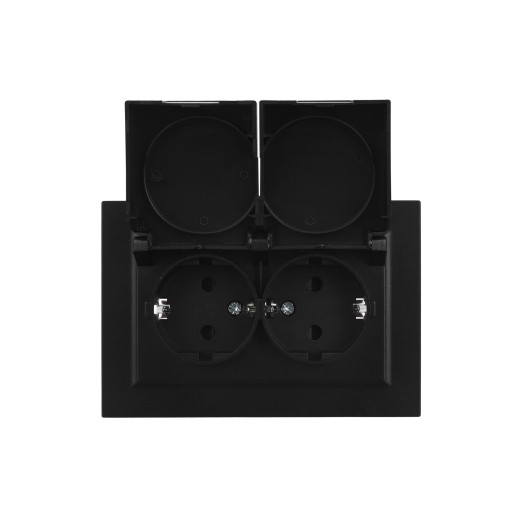 BRITE Роз. 2-я с кр. 16А в сб IP44 РСбш12-3-44-БрЧ черн. IEK