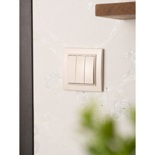 Выключатель 3-кл. СП 10А бежевый Минск EKF