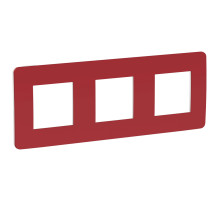 Schneider Electric Unica Studio Красная/Белая Рамка 3-ная