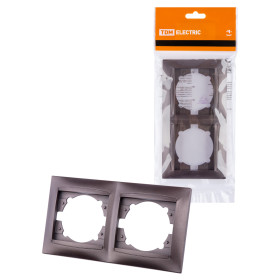 TDM Рамка 2-х постовая горизонтальная шоколад 