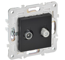 IEK SKANDY Черный Розетка двойная TV+SAT SK-A13Bl