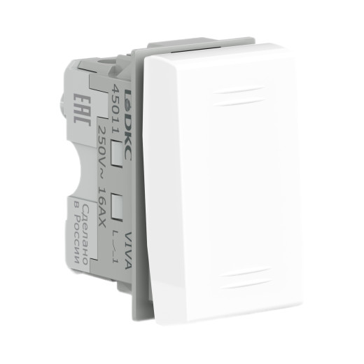 Выключатель однополюсный, Viva, 1 мод., белый