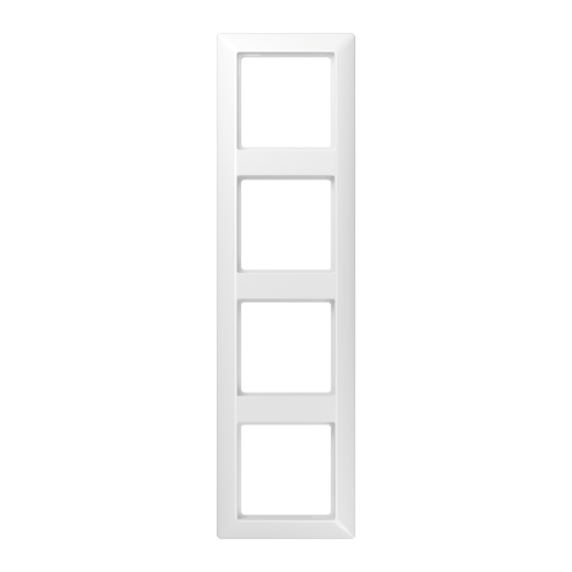 Рамка для вертикальной и горизонтальной установки, 4 поста, дюропласт, белый, AS500