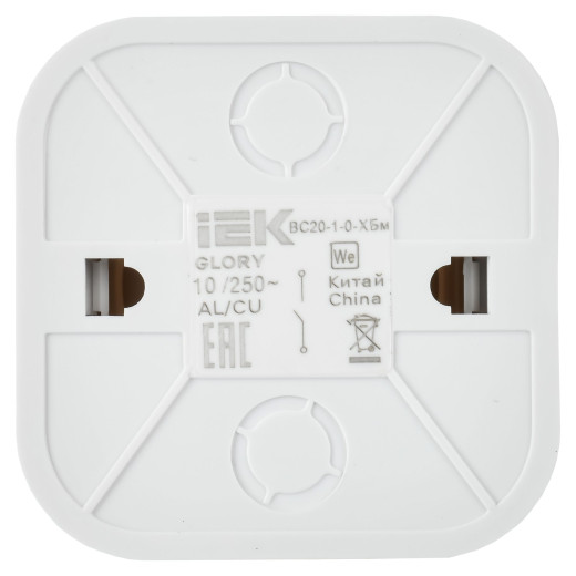 GLORY Выключ. 1-кл. самов. о/у 10А ВСс20-1-0-ХБм бел. м. IEK