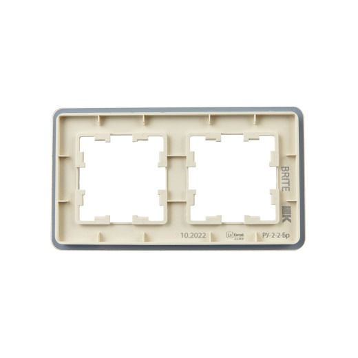 BRITE Рамка 2-мест. РУ-2-2-Бр стекло песчаный RE IEK