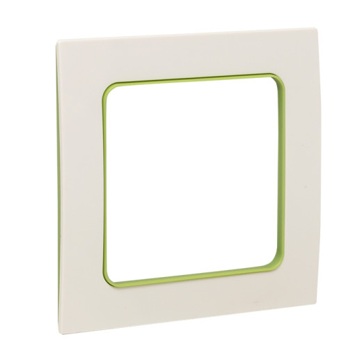 Стокгольм Рамка 1-местная белая с линией цвета зеленый EKF PROxima