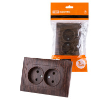TDM Розетка двойная 2П 10А 250В венге 