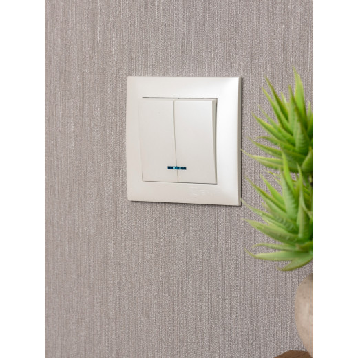 Валенсия лицевая панель выключателя 2-кл. с индикатором 10А жемчуг EKF PROxima