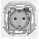 Розетка с заземлением IP44 - Legrand/Daccord Inspiria - со шторками с защитной крышкой 16А 250В винтовые зажимы - алюминий