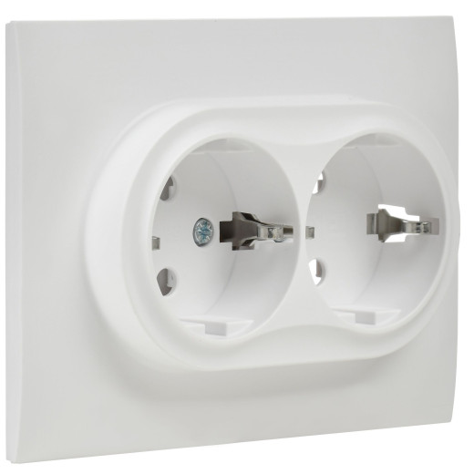 SKANDY Роз. 2-я с з/к без з/ш 16А сб. SK-R08W арк. бел. IEK