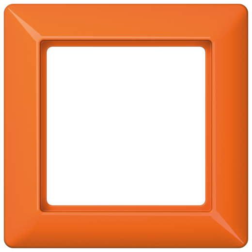 Рамка 1-кратная для вертикальной и горизонтальной установки, термопласт, оранжевая