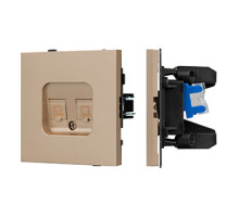 Arlight Механизм компьютерной розетки двойной SCT-TENDO-MPC2-PL-GD (RJ-45, CAT6) (-)