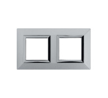 DKC Avanti Рамка из металла, светло-серебристая, 2 поста (4 мод.)