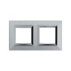 Рамка из металла 2 поста (4 мод.), Avanti, светло-серебристая