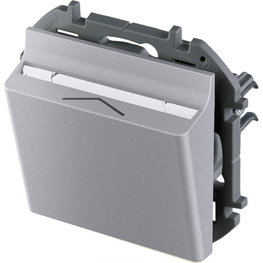 Выключатель карточный с подсветкой - Legrand Inspiria - без задержки выключения 6А 250В безвинтовые зажимы - алюминий