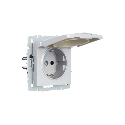 BRITE Роз. с з/к/ш с кр. 16А IP44 РСбш10-3-44-БрА алюм. IEK