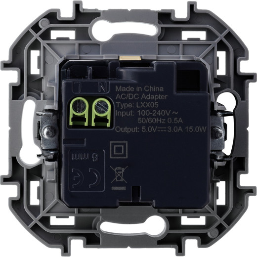 Зарядное устройство USB тип А+С - Legrand Inspiria - 3000мА 5В - слоновая кость