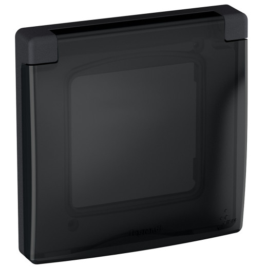 Рамка с защитной крышкой IP44 - Legrand Inspiria - антрацит