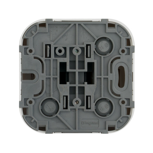 Выключатель одноклавишный - Legrand Quteo - IP20 10А 250В винтовые зажимы накладной монтаж - белый