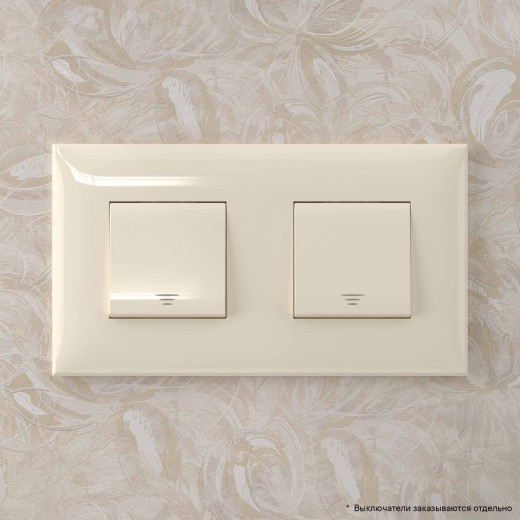 Рамка 2 поста (4 мод.), Avanti, ванильная дымка