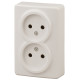 Розетка ЭРА Эксперт 11-2202-02 двойная 2х2P 16A-250В IP20 ОУ слоновая кость