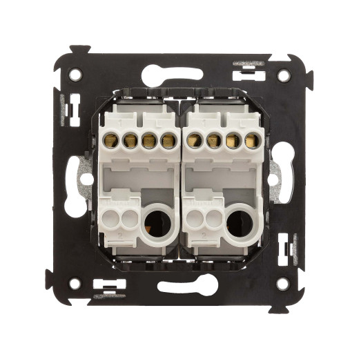 Кнопка двухклавишная в стену, Avanti, ванильная дымка