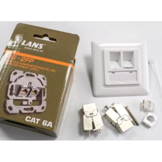 Розетка компьютерная OS-2FP двухпортовая экранированная (FTP)