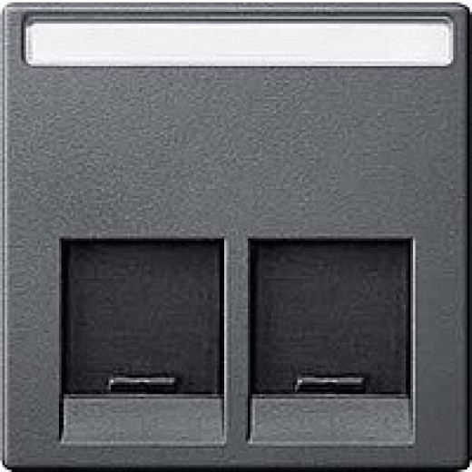 MERTEN ЦЕНТР.ПЛАТА д/розеток с разъемом RJ45 2 поста, АНТРАЦИТ, SM