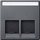 MERTEN ЦЕНТР.ПЛАТА д/розеток с разъемом RJ45 2 поста, АНТРАЦИТ, SM