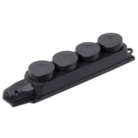 IEK OMEGA РБ34-1-0м Розетка (колодка) четырехместная с защитными крышками