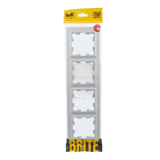 BRITE Рамка 4-мест. РУ-4-БрА алюм. IEK