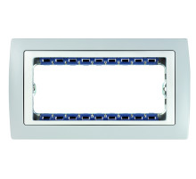 Simon 82 Centr. Серая/Белая Рамка с суппортом на 8 узких модулей