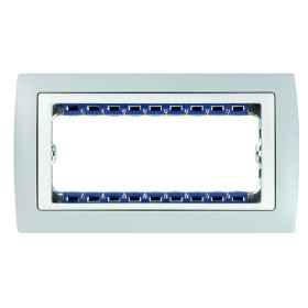 Simon 82 Centr. Серая/Белая Рамка с суппортом на 8 узких модулей