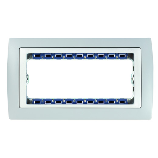 Рамка с суппортом на 8 узких модулей, S82C, серый- белый