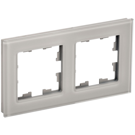 BRITE Рамка 2-мест. РУ-2-2-БрД стекло дым. IEK