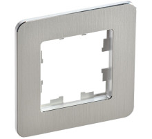 IEK BRITE DECOR Алюминий/алюм металл. скругл.угол Рамка 1-мест. РУ-1-1-Бр RE AL