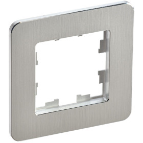 IEK BRITE DECOR Алюминий/алюм металл. скругл.угол Рамка 1-мест. РУ-1-1-Бр RE AL