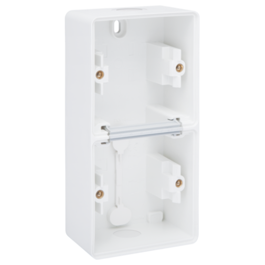 Рамка на 2 поста, вертик, 2 входа, белый