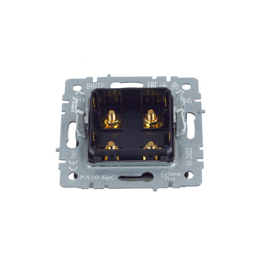 BRITE Аудиорозетка 4-мест. РА10-БрС сталь IEK