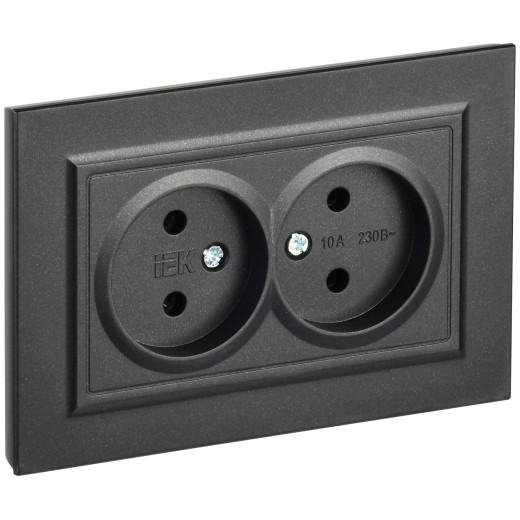 BRITE Роз. 2-я без з/к/ш 10А в сб. РС12-2-БрЧ черн. IEK