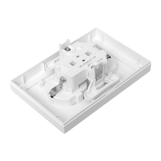 Механизм розетки двойной, 16А, IP44, с заземлением, со шторками, с рамкой, с крышками, белый Эпика EKF