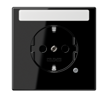 JUNG SCHUKO-розетка с полем для надписи и индикатором, чёрный